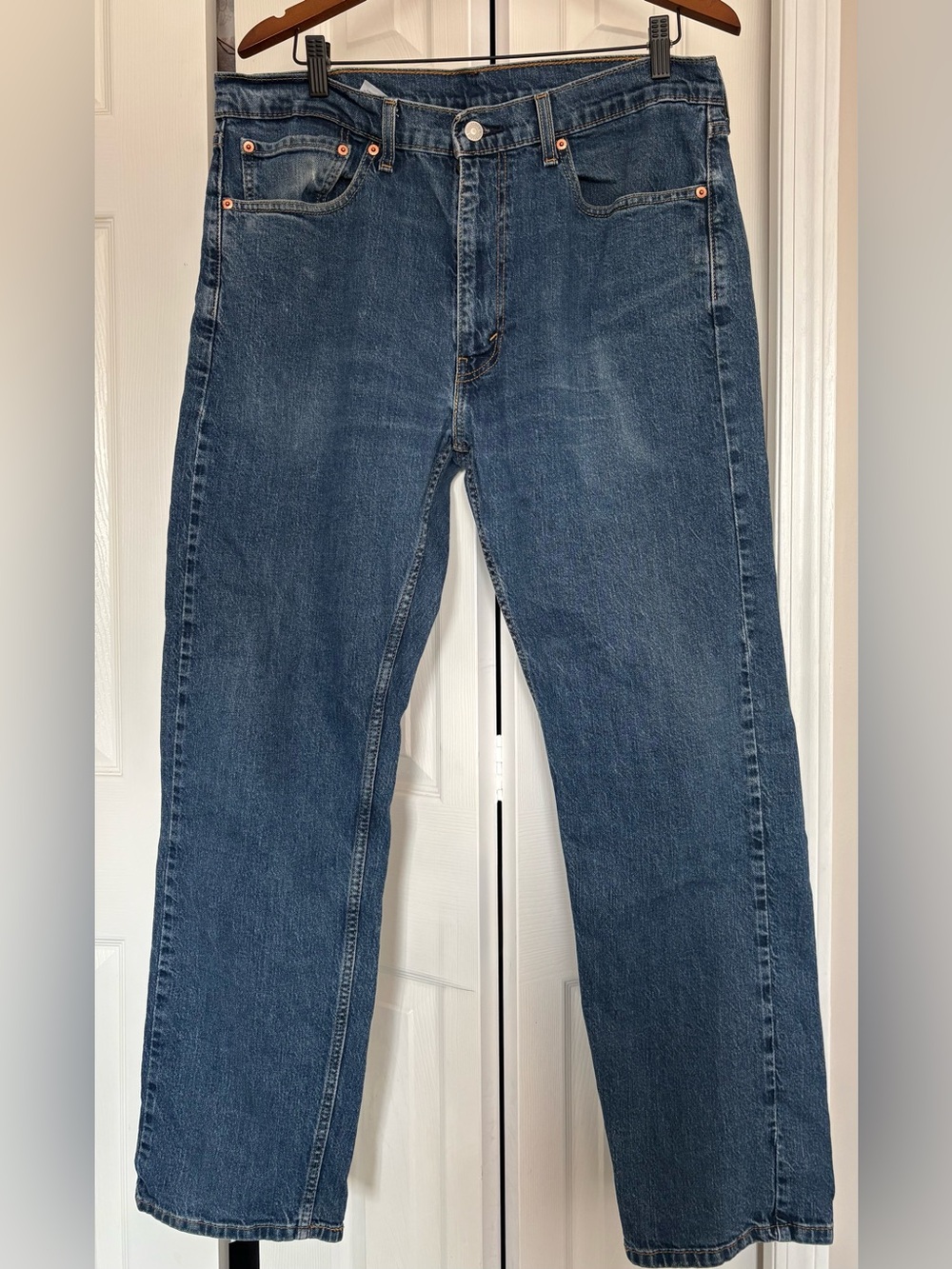 Levi's 505 Regular Fit Straight Leg Jeans - Medium Wash Denim, W36 L32